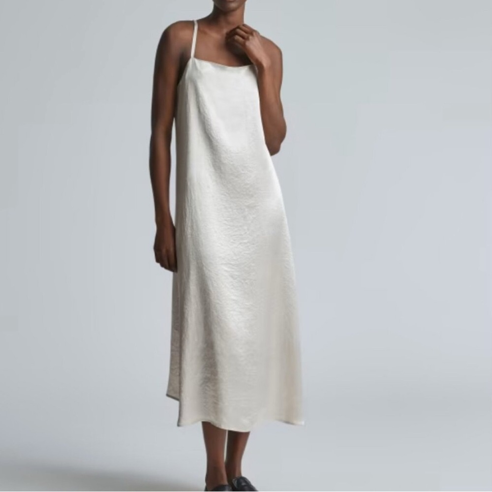 Everlane Satin Square Neck Slip Dress